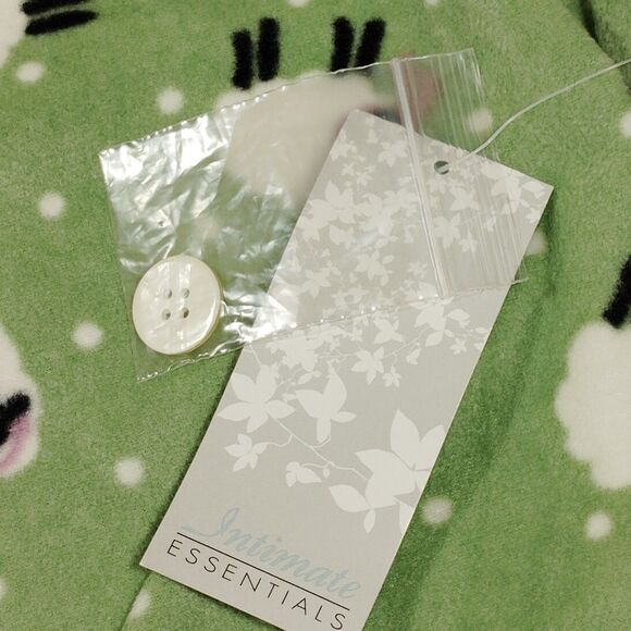 Intimate Essentials LARGE Sleep Dress Shirt Gown NWT Green Sheep Pocket - Picture 6 of 9